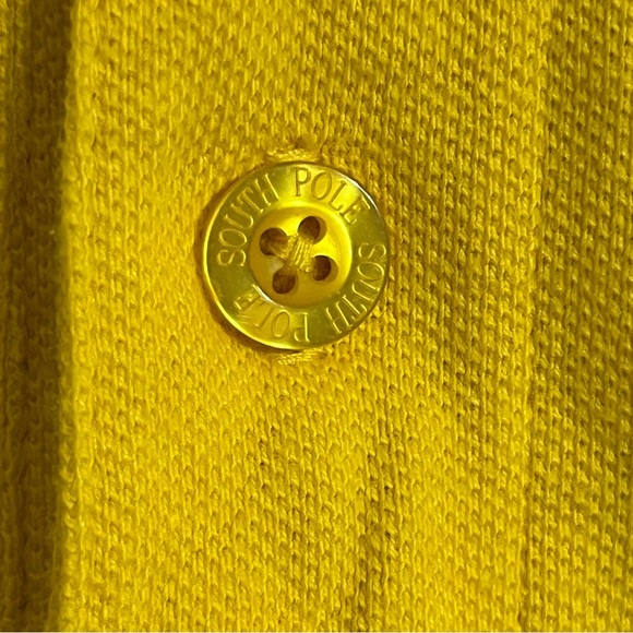 Men’s South Pole Short Sleeve Polo Shirt Embroidered Logo Size Medium Yellow - Picture 7 of 10